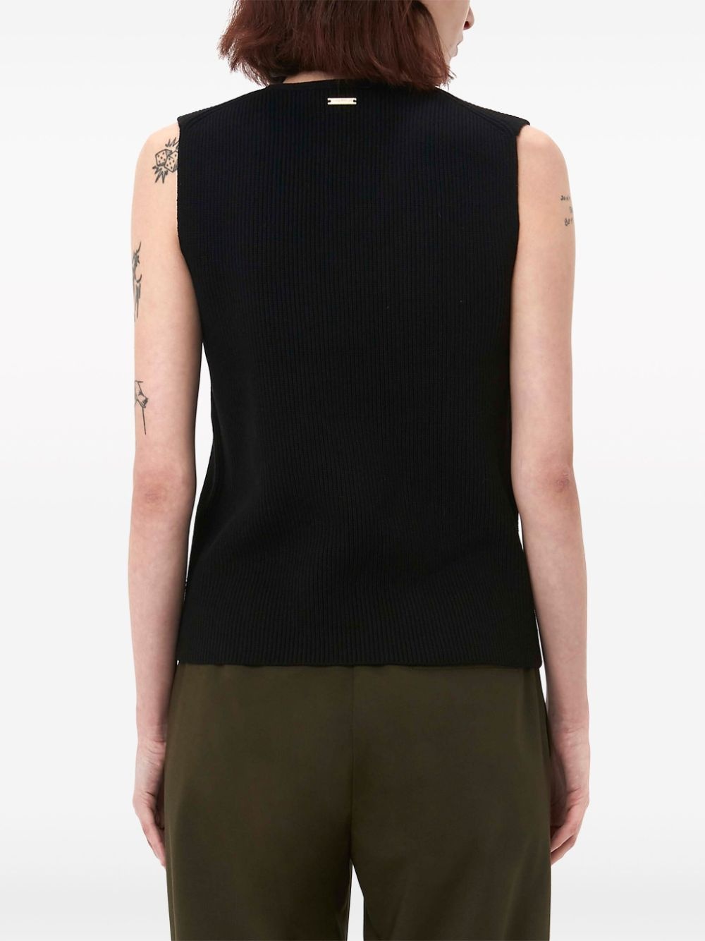 bow-tie ribbed tank top - 3