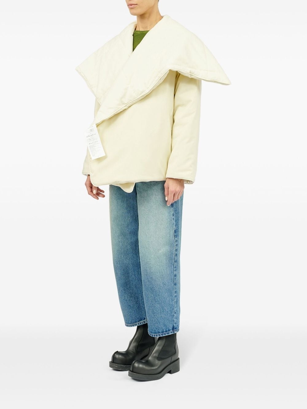 oversize-collar padded jacket - 6