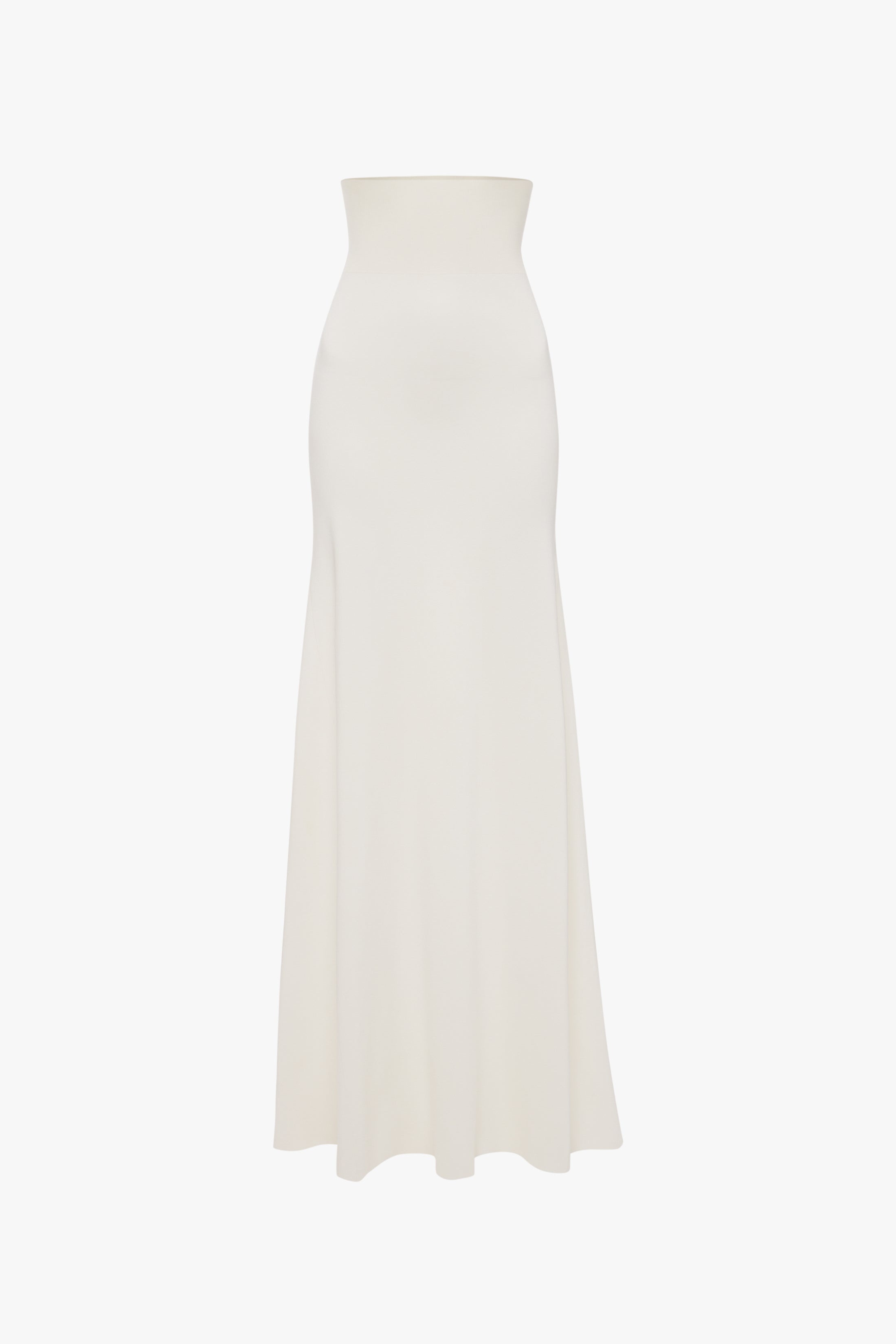 Floor-Length Knitted Skirt In White - 1