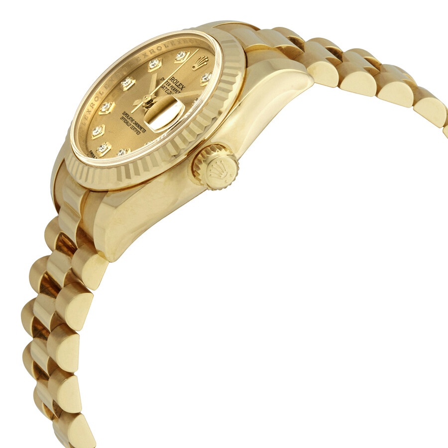 Rolex Lady-Datejust 26 Gold Dial 18K Yellow Gold President Automatic Ladies Watch 179178CDP - 2