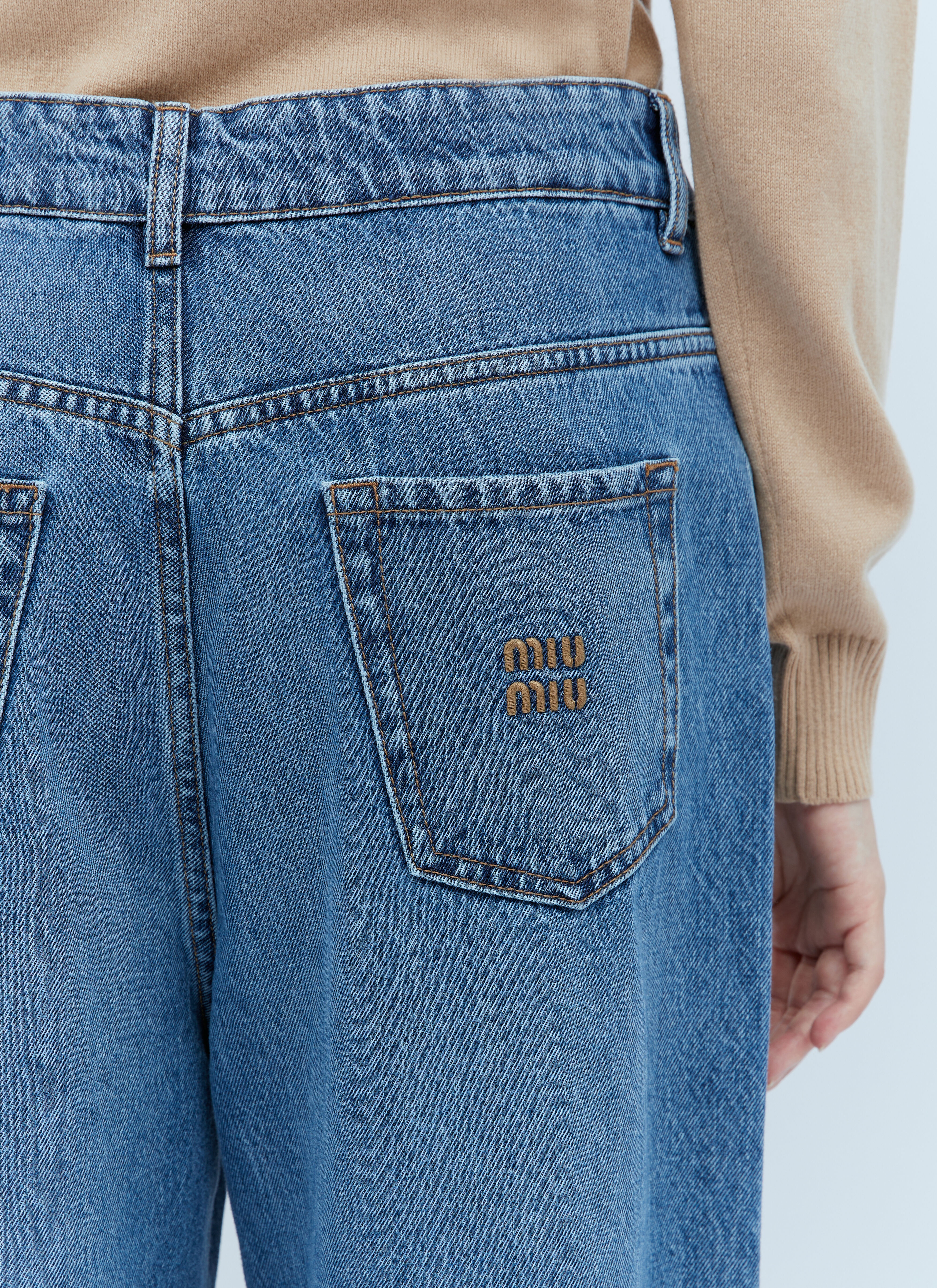Miu Miu Logo Embroidery Jeans | lncc | REVERSIBLE