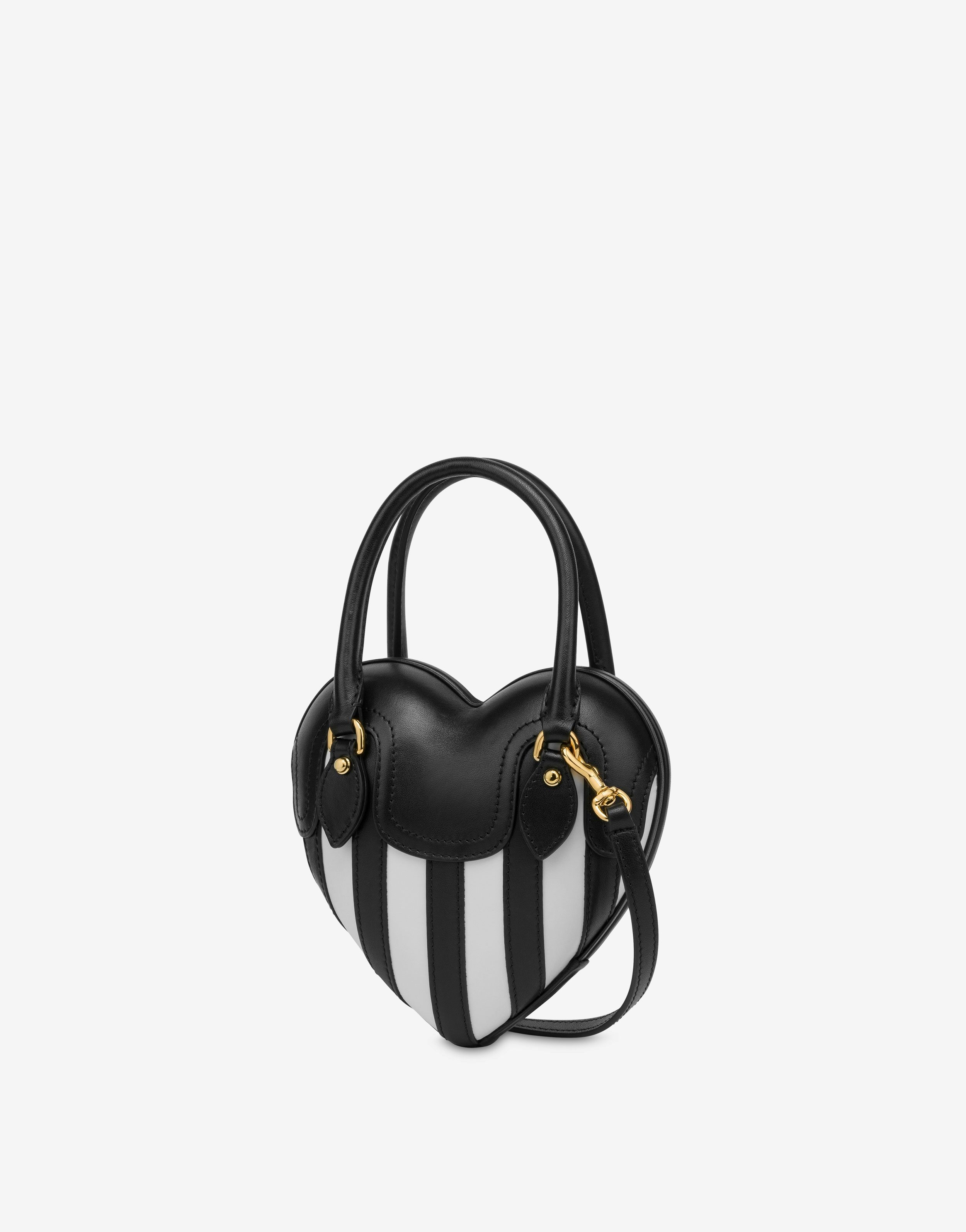 MOSCHINO HEARTBEAT STRIPED CALFSKIN BAG - 3