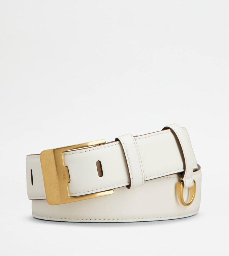 BELT IN LEATHER - WHITE 1