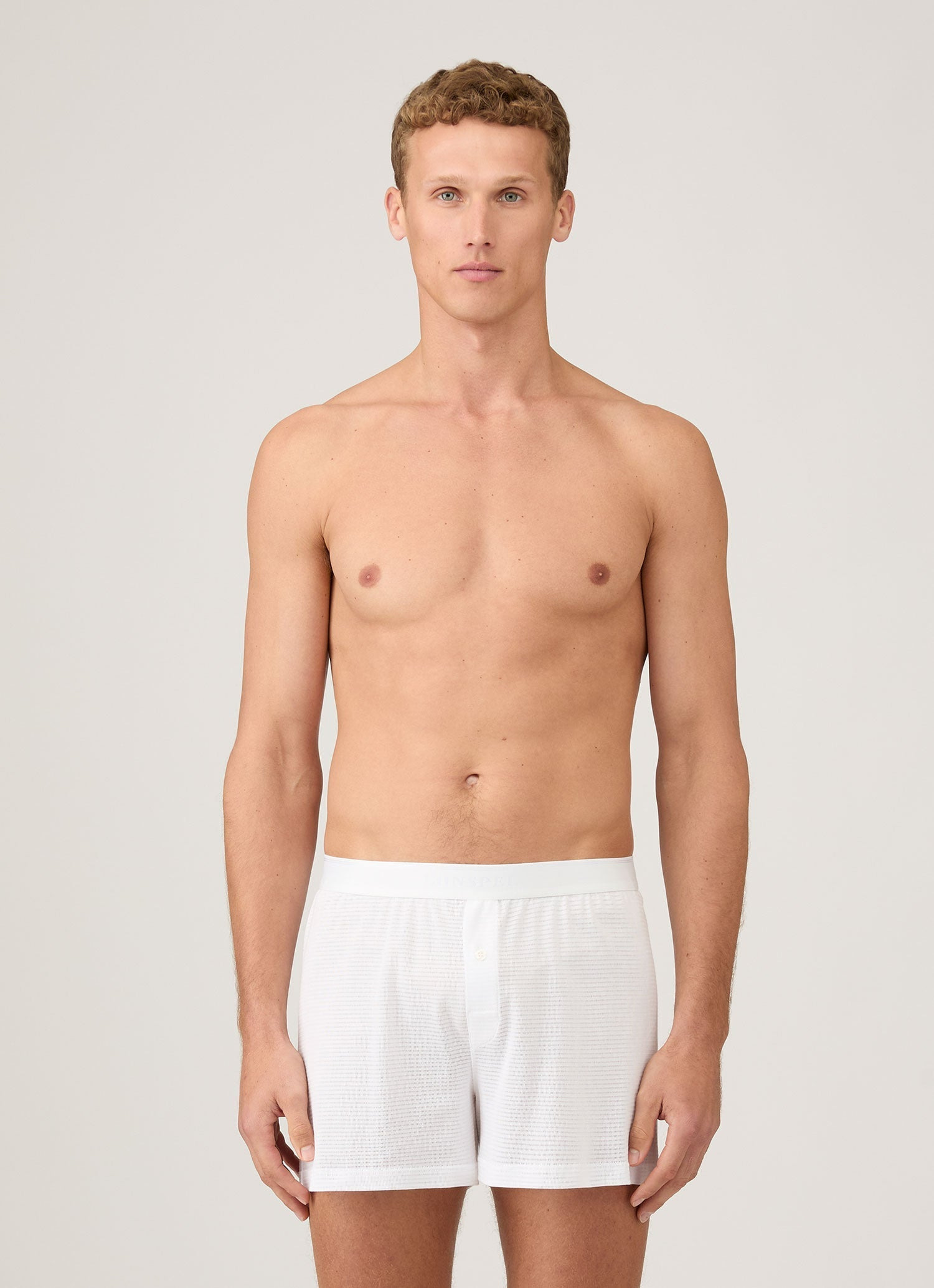 Cellular Cotton One‑Button Boxer Short - 2