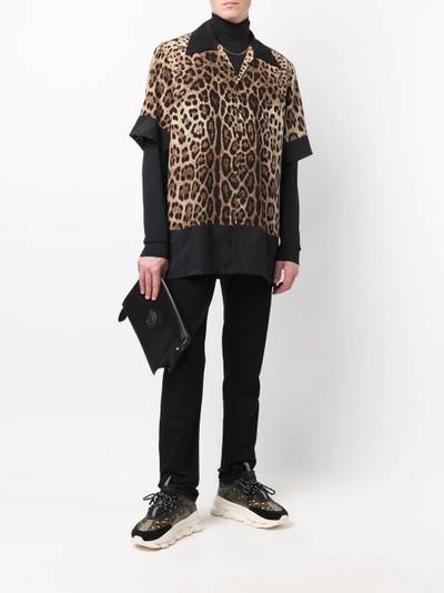 Dolce & Gabbana leopard-print short-sleeve silk shirt outlook