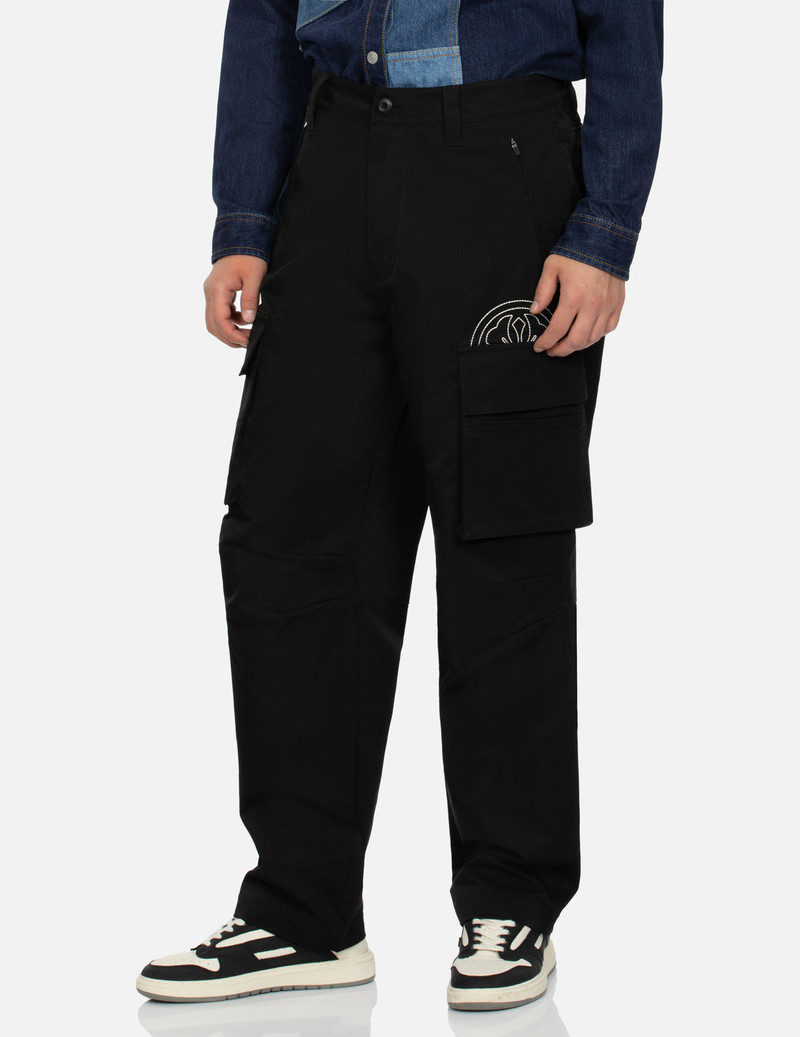 KAMON AND SEAGULL EMBROIDERY LOOSE FIT CARGO PANTS 7