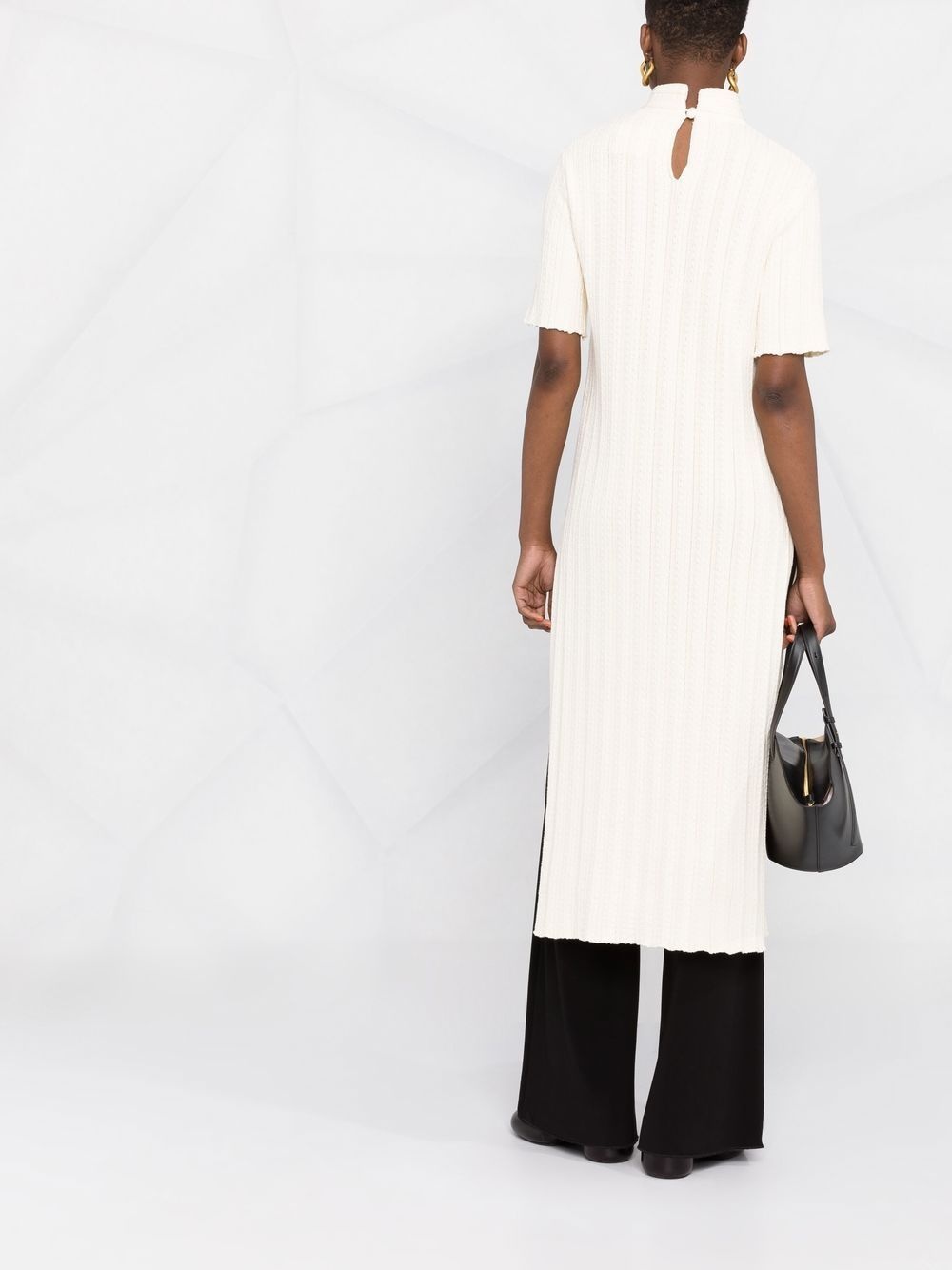 short-sleeve ribbed-knit dress - 4