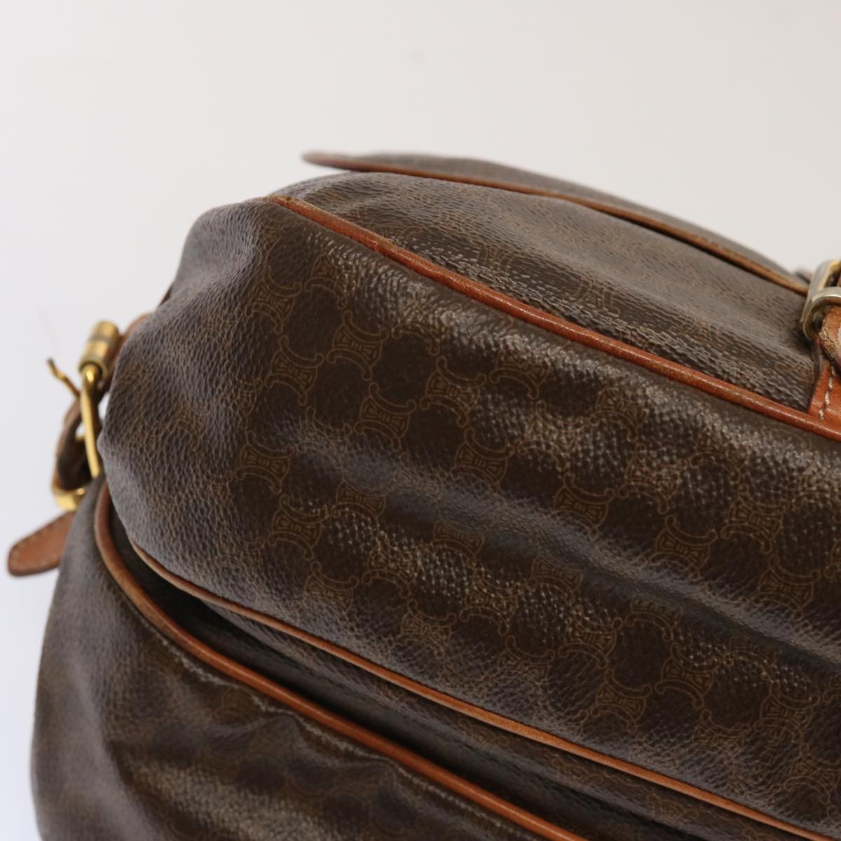 CELINE Macadam Canvas Shoulder Bag Pvc Brown - 15