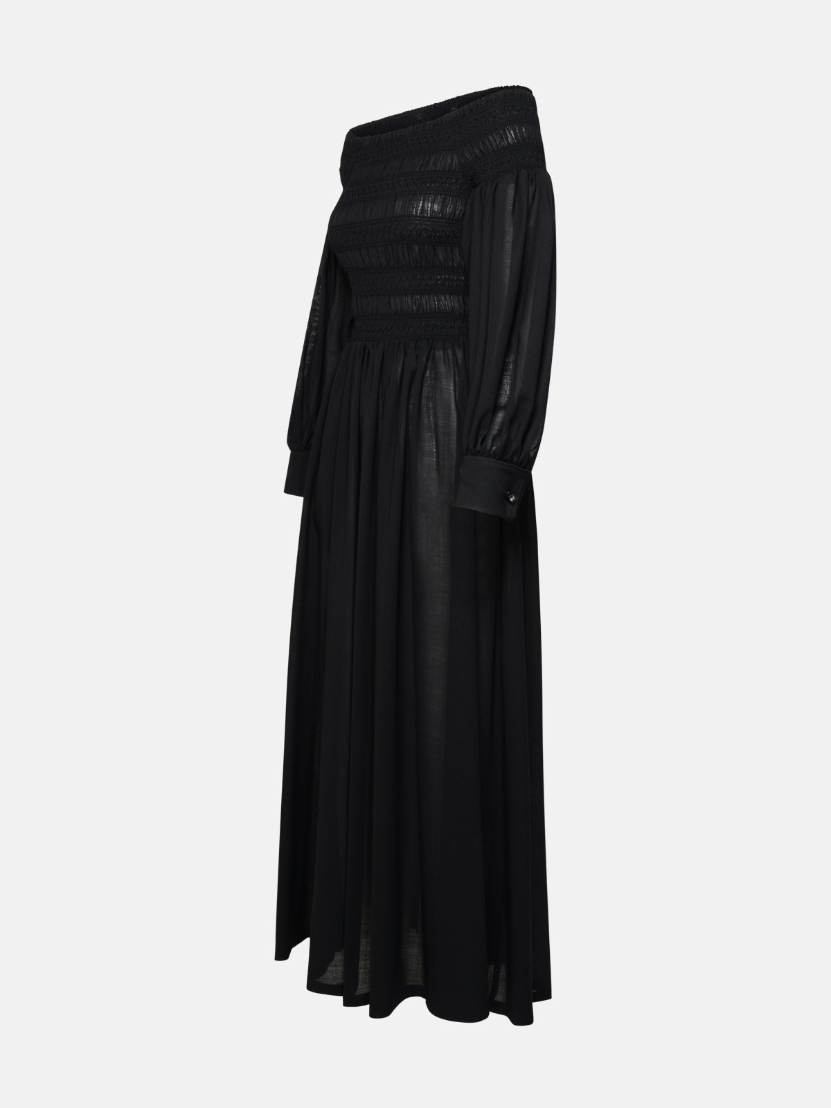 BLACK VIRGIN WOOL DRESS - 2