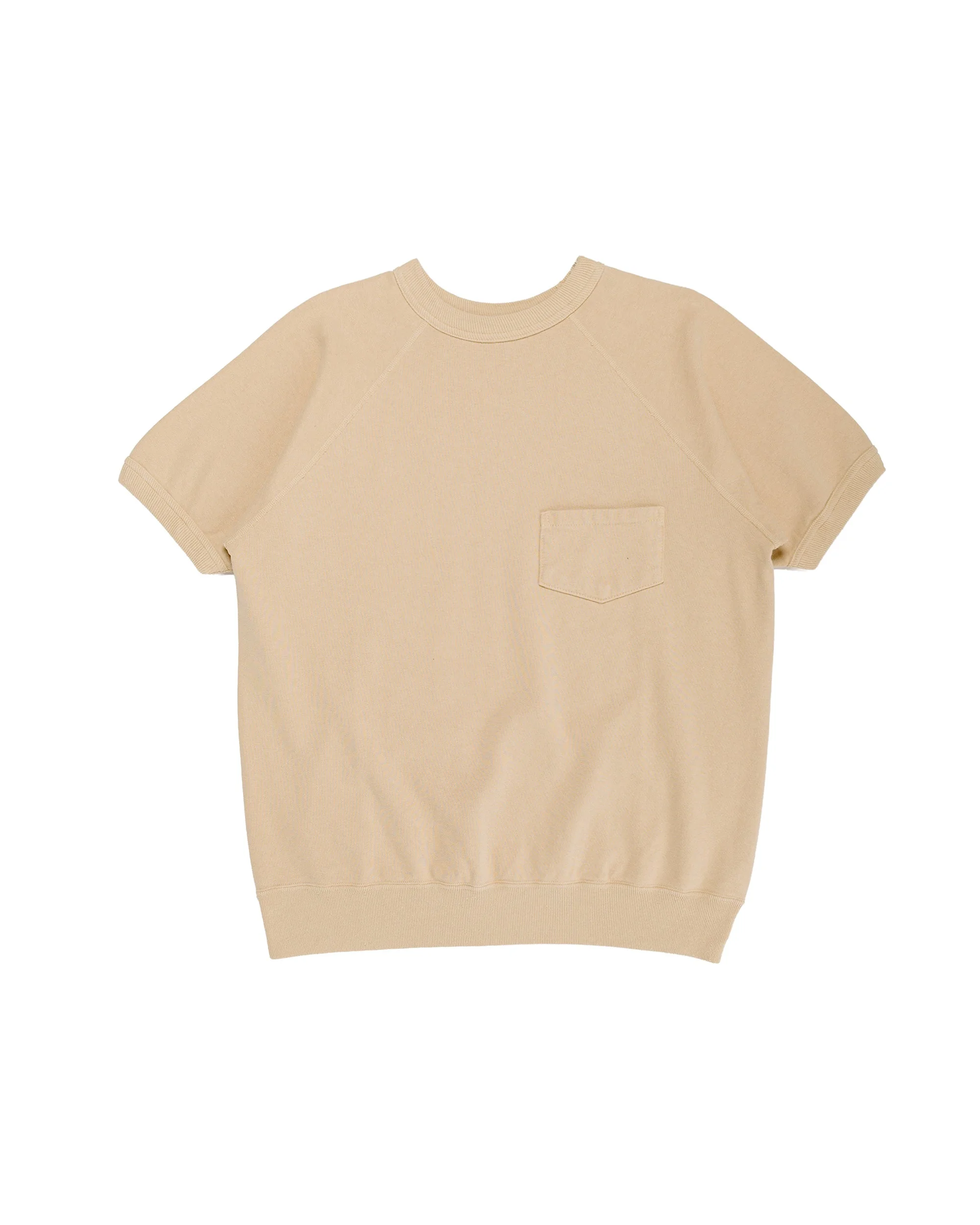 Lot. 4105 Short Sleeve SW With Pocket Plain Dark Beige - 1