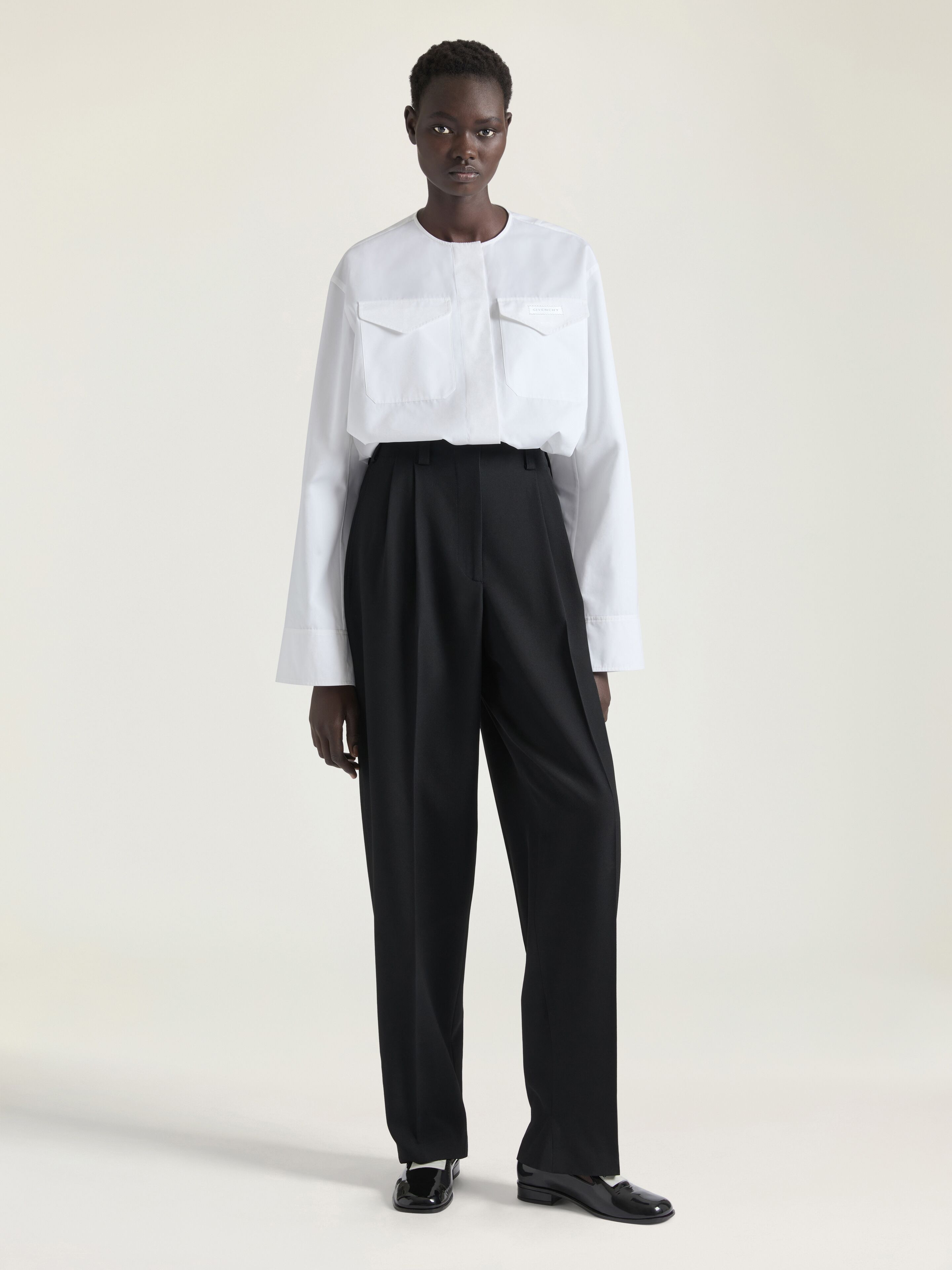 UTILITY CROPPED SHIRT IN POPLIN WITH GIVENCHY PATCH - 2