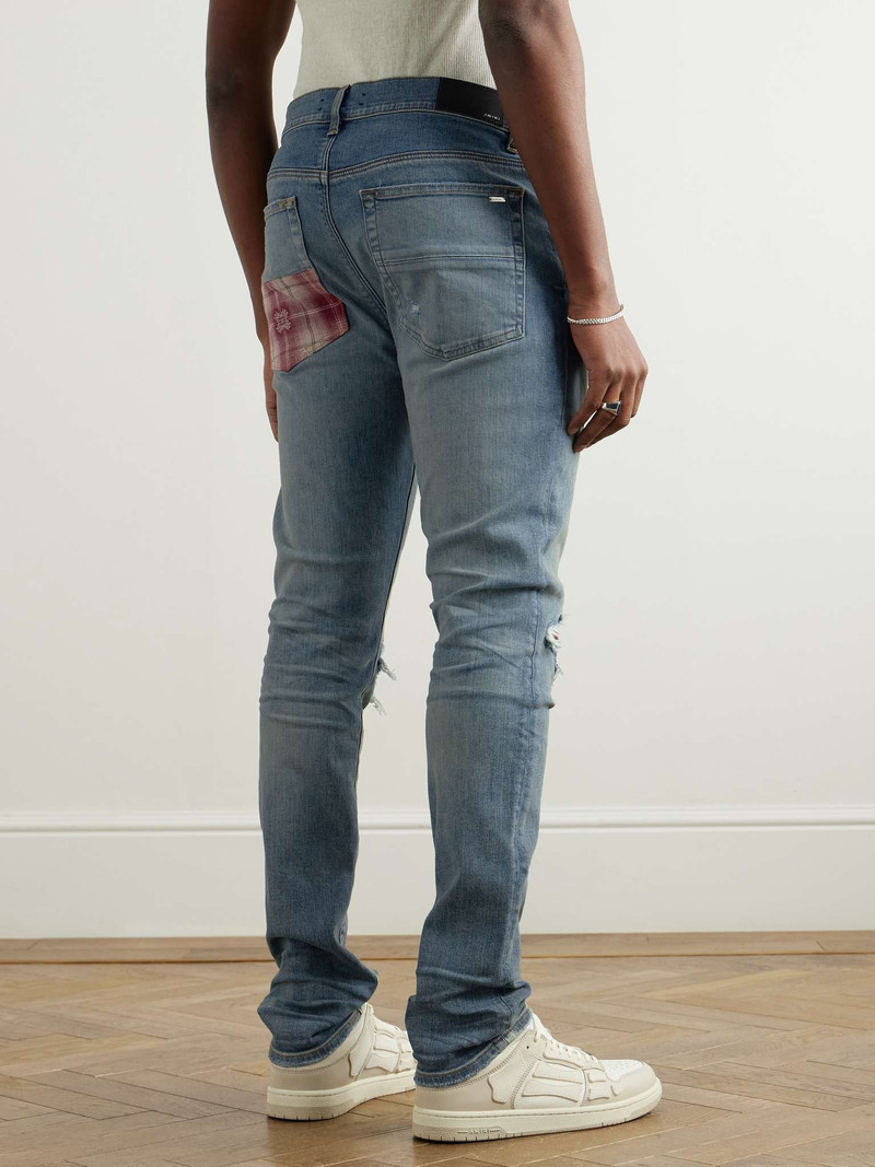 Skinny-Fit Distressed Patchwork Jeans 4