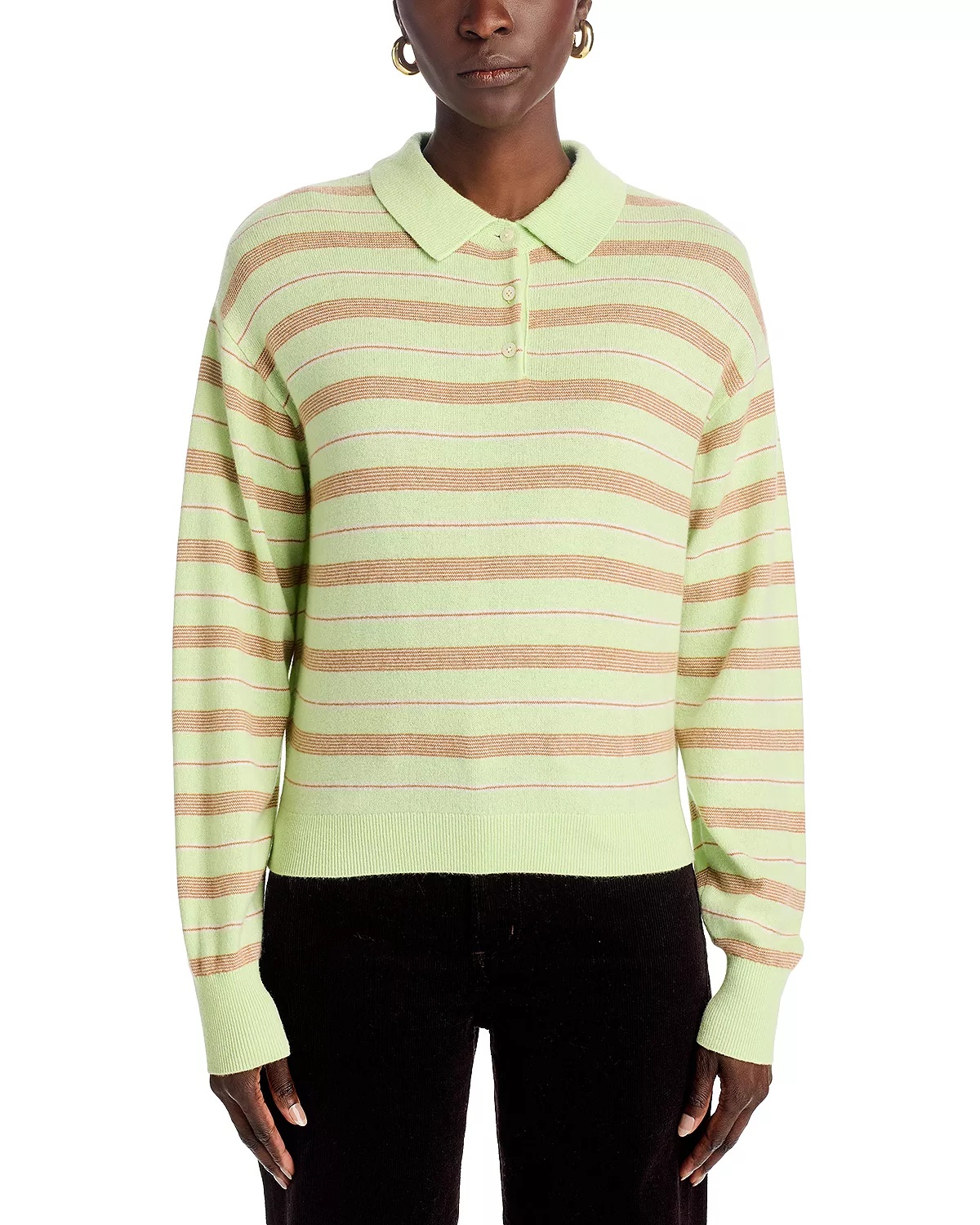Cashmere Striped Polo Shirt - 6