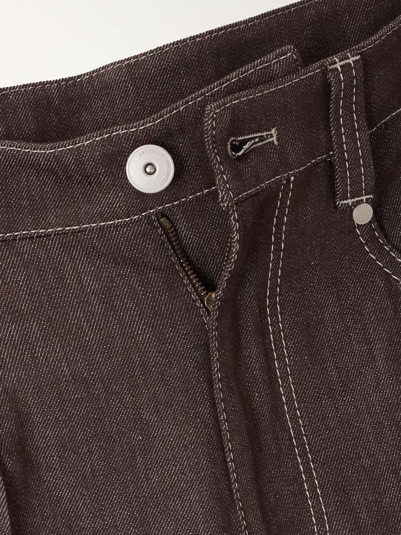 High-rise wide-leg jeans Brown - 4