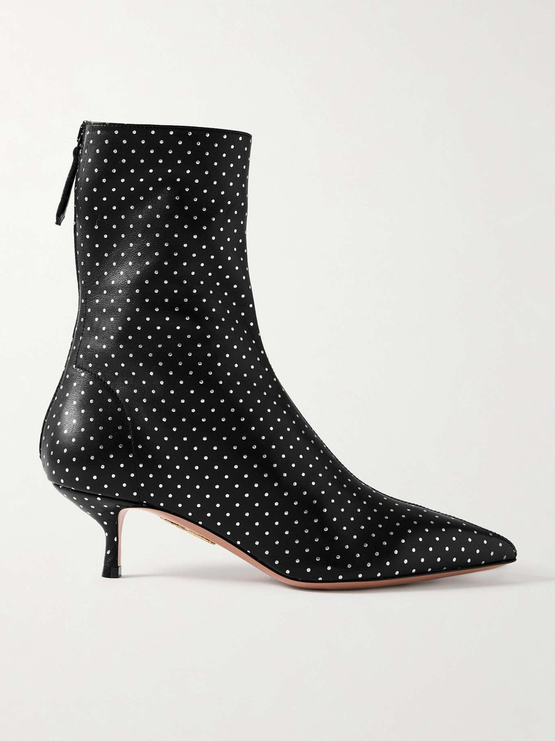 Montmartre 50 metallic polka-dot leather ankle boots 1