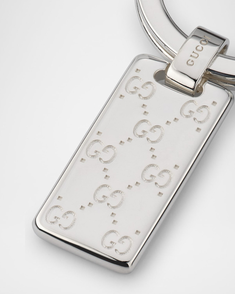 GUCCI Men & apos;s Gucci Signature Sterling Silver Keyring outlook