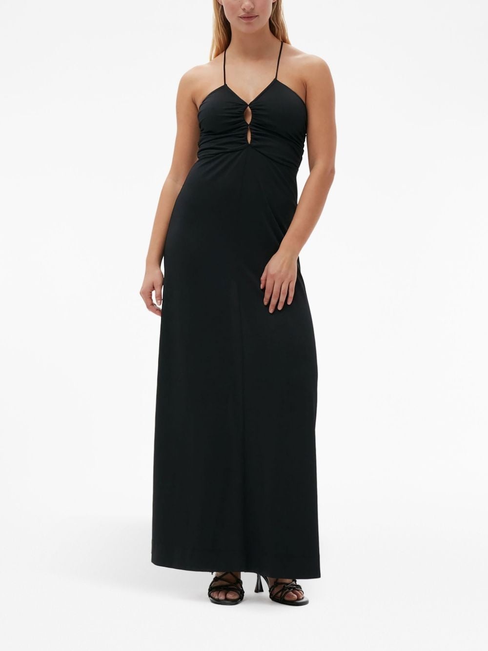 crossover-strap gathered maxi dress - 2