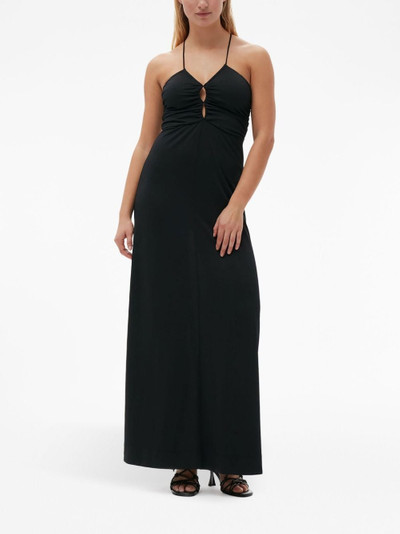 GANNI crossover-strap gathered maxi dress outlook
