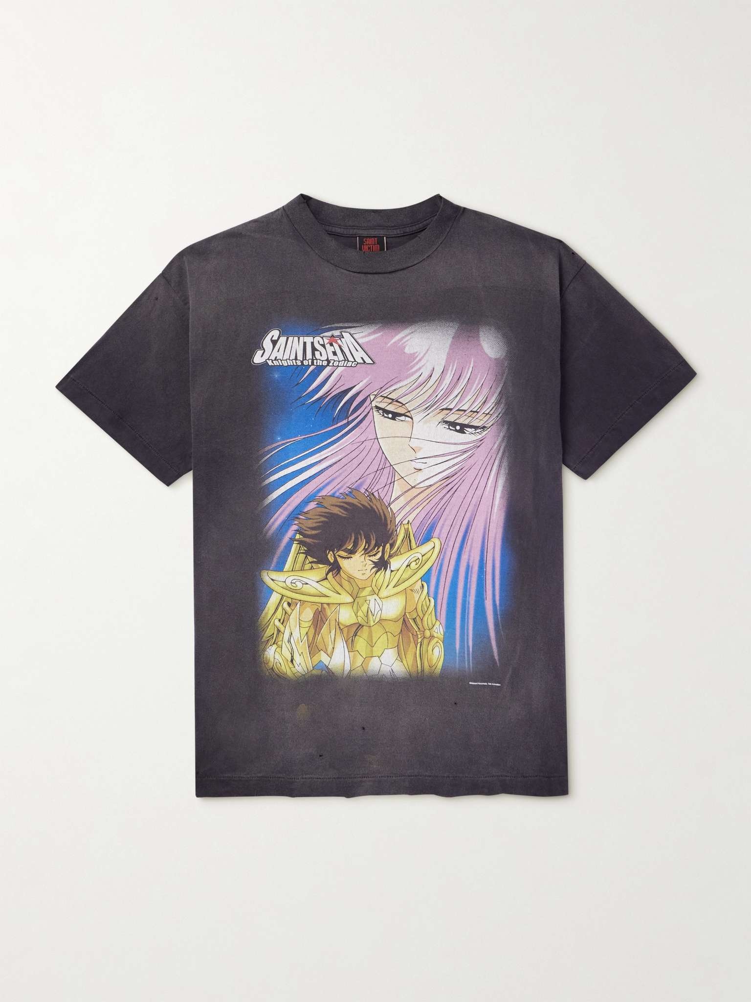 + Saint Seiya Distressed Printed Cotton-Jersey T-Shirt - 1