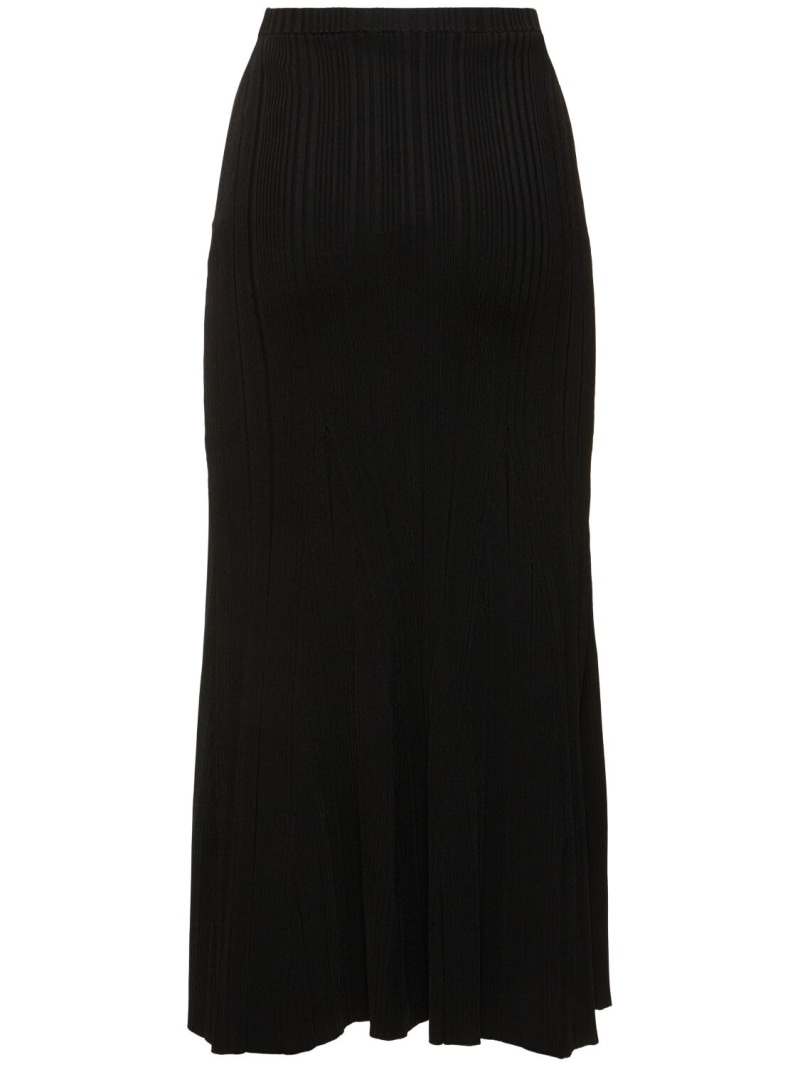 Ribbed viscose knit long skirt - 5