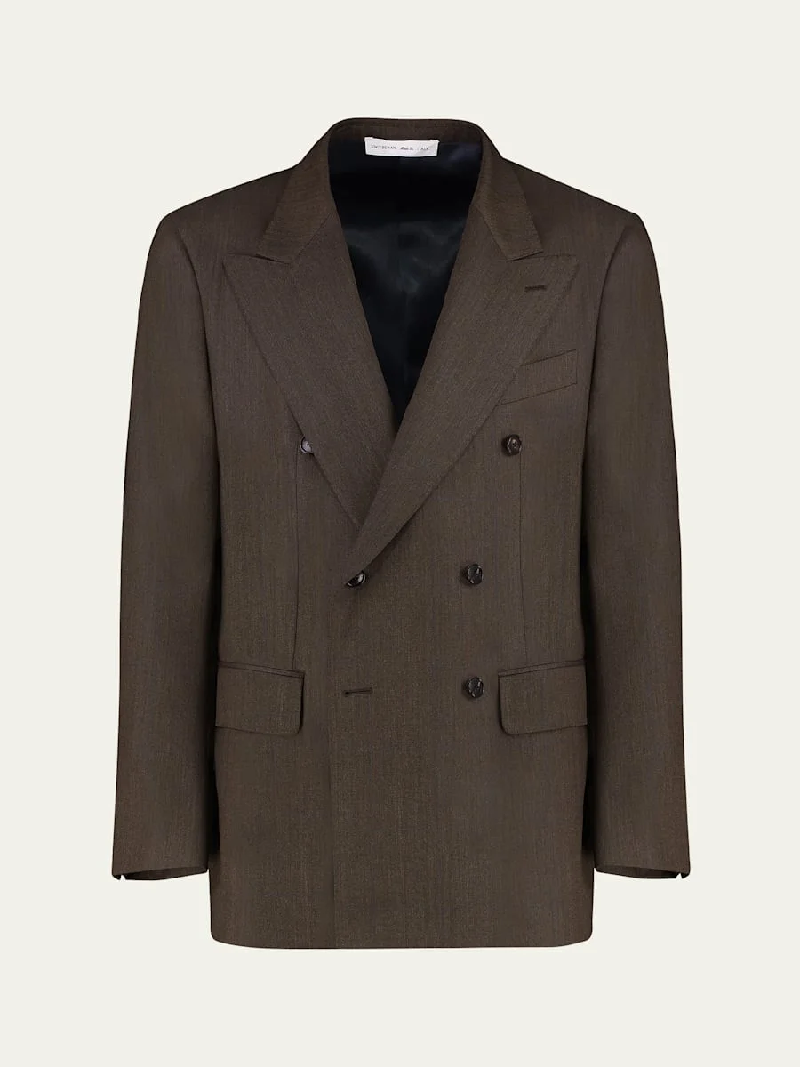 Men's Pietro Melange Wool Double-Breasted Blazer - 1