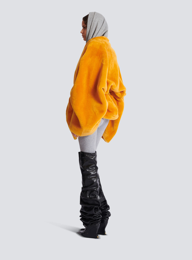 Belted shearling coat 4