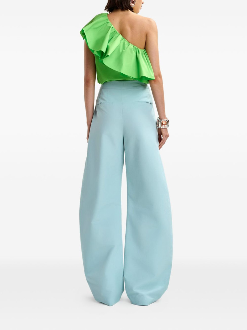 ruffled-detail asymmetric-neck blouse 4