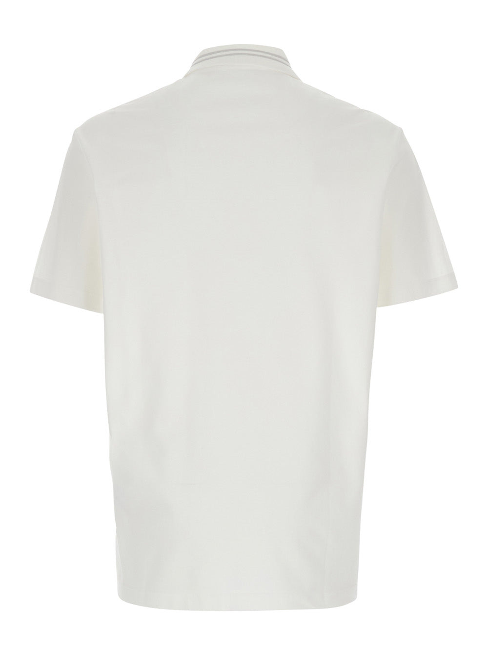 Versace Men White Polo Shirt With Medusa Detail On The Collar In Cotton Man - 2