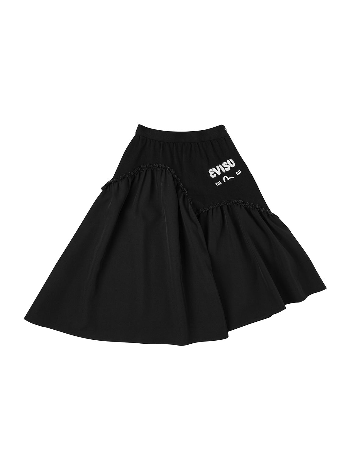 Seagull-inspired Asymmetrical Ruffles Oversized Midi Skirt - 9