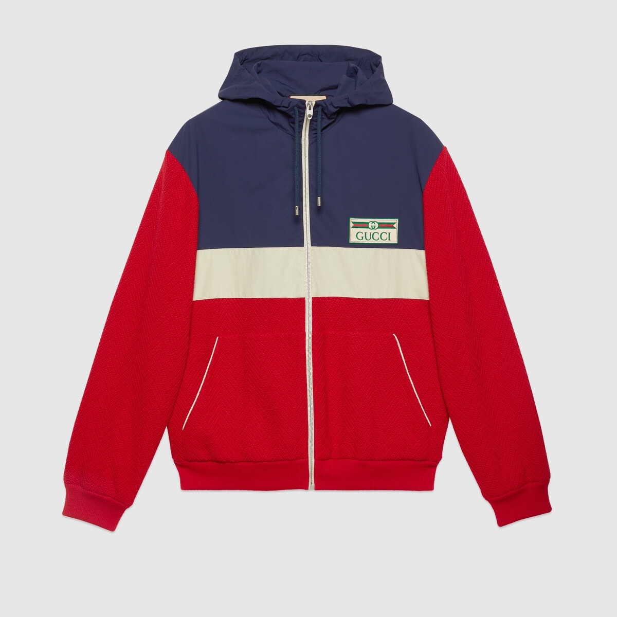 Wool jersey hooded zip-up sweatshirt - 1