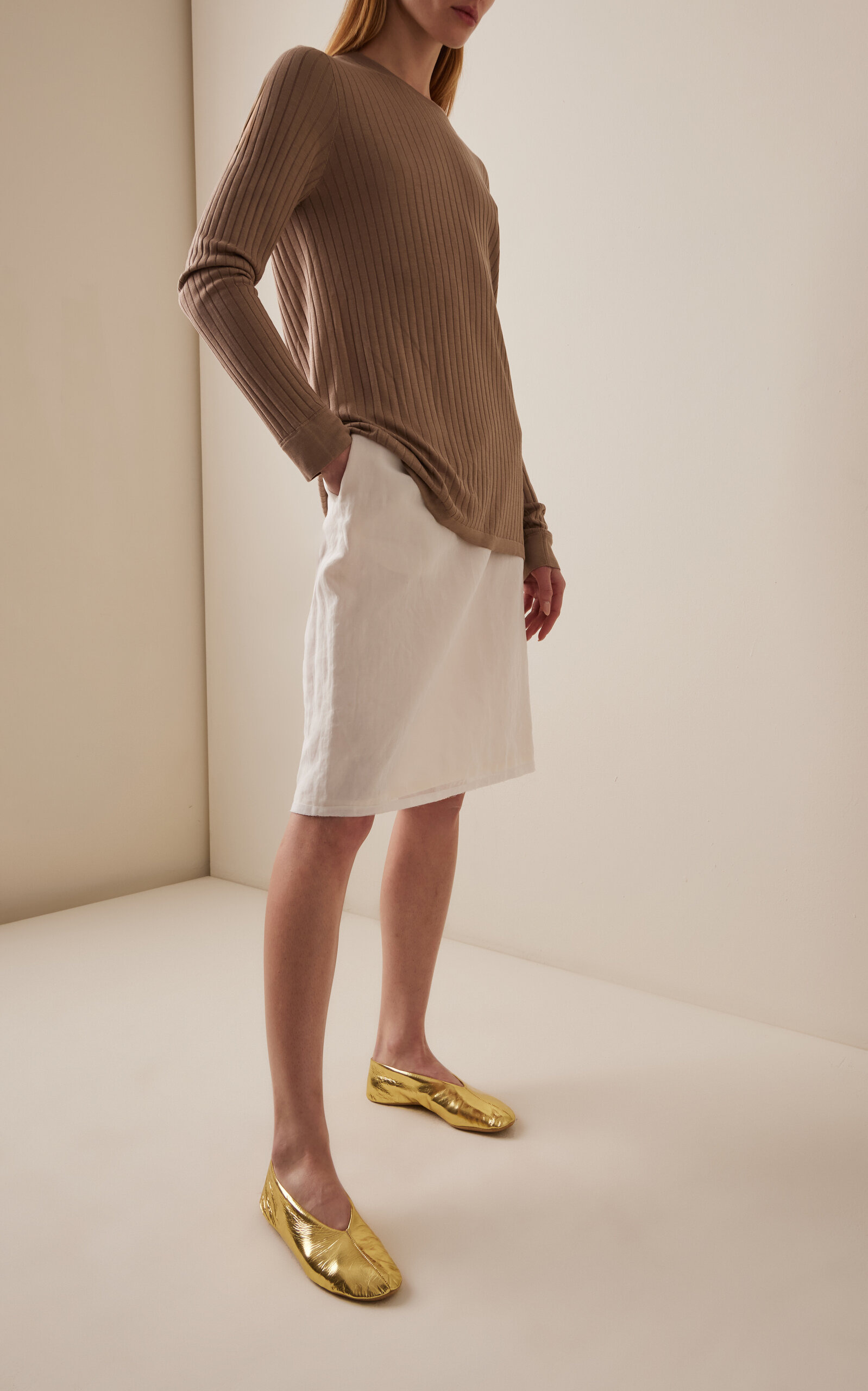 Stella Laminated Leather Ballet Flats gold - 2