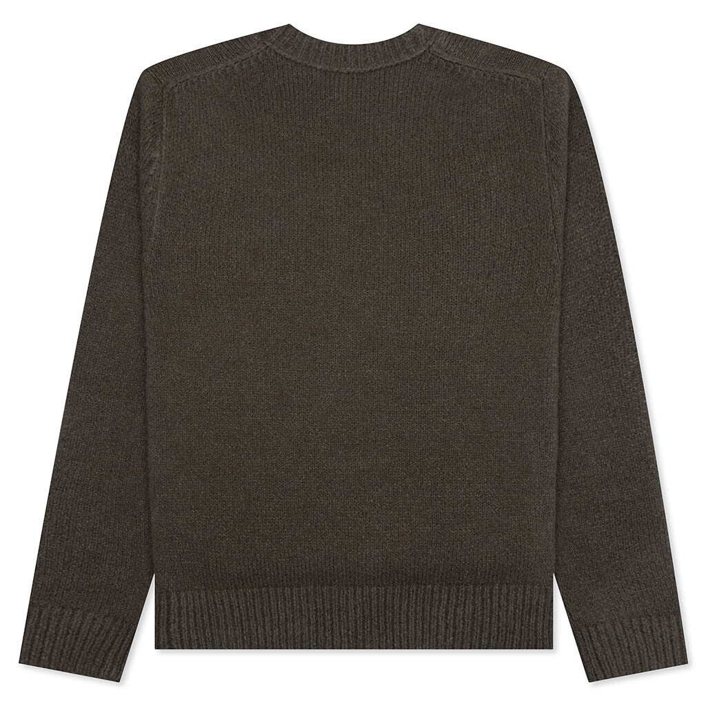 WOOL BLEND CREWNECK JUMPER - FOREST GREEN - 2