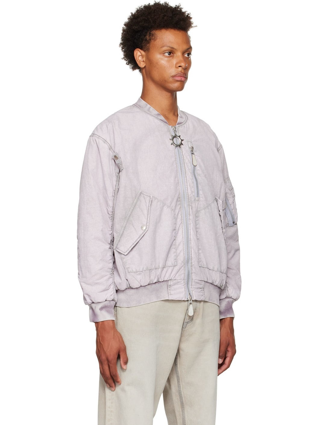 SSENSE Exclusive Purple Delta Bomber Jacket - 2