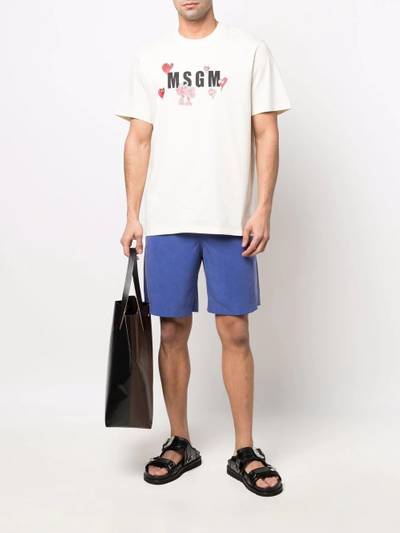 MSGM logo heart-print T-shirt outlook