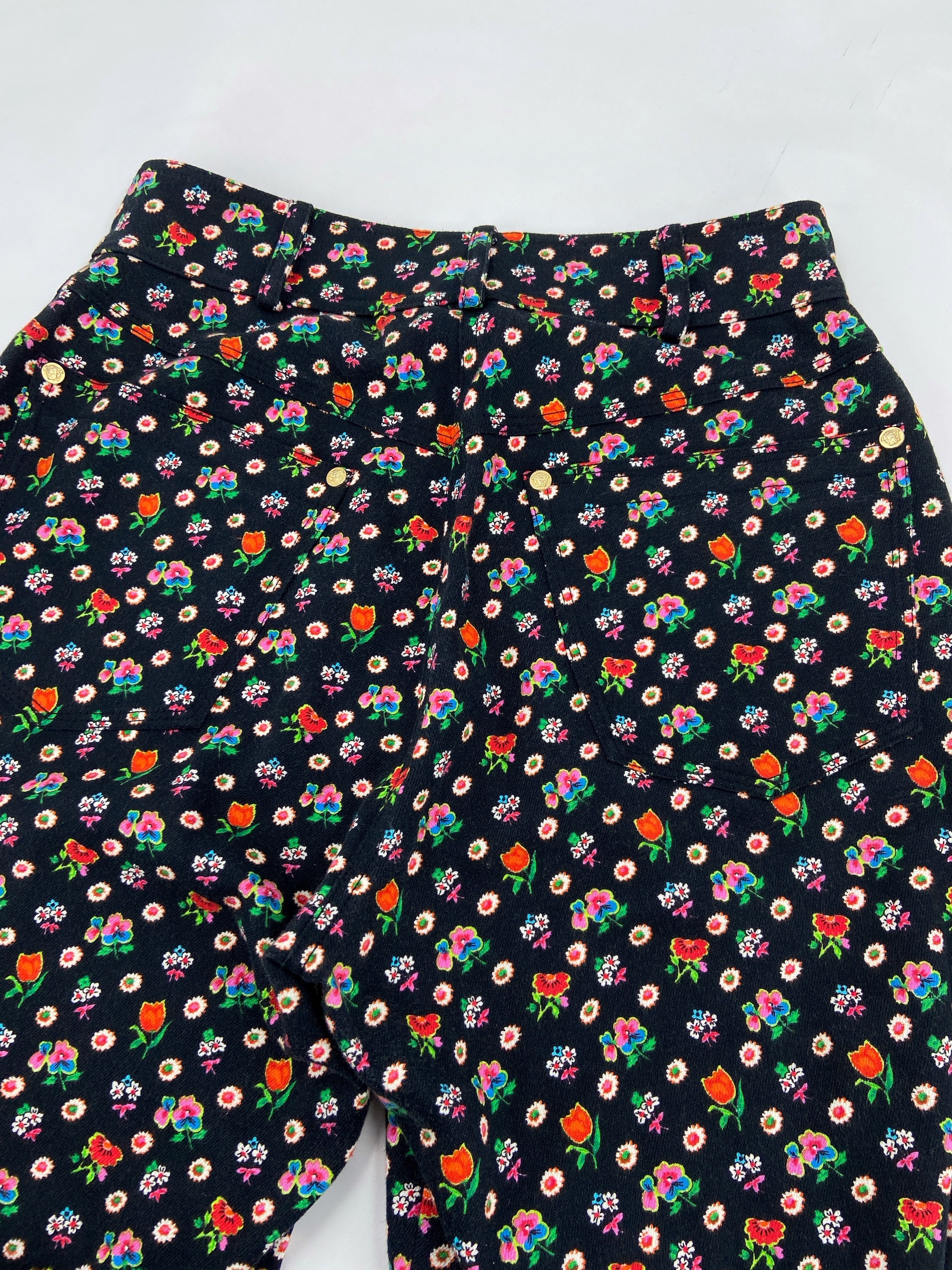 Gianni Versace Spring 1993 Iconic Floral Print Jeans 40 - 8