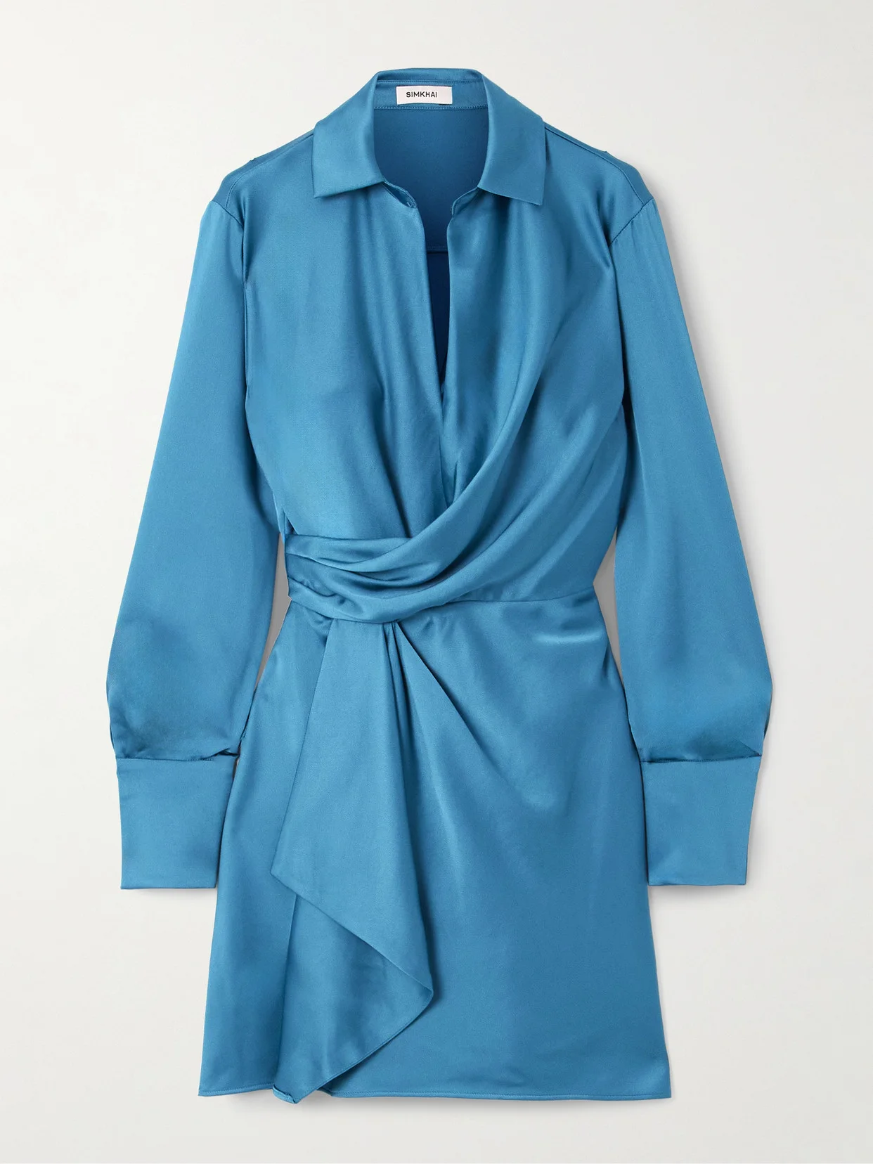 Talit Wrap-effect Draped Satin Mini Dress - 1