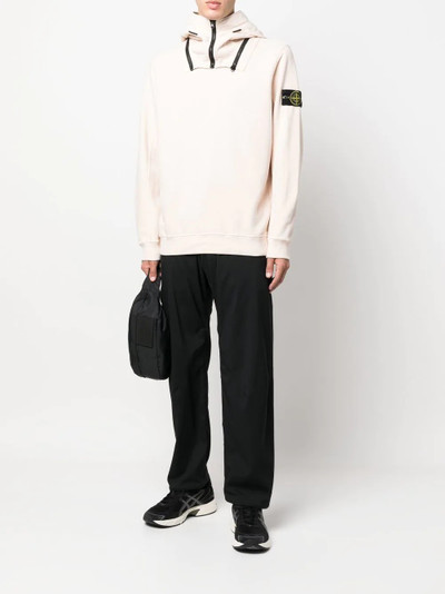 Stone Island logo-patch long-sleeve hoodie outlook