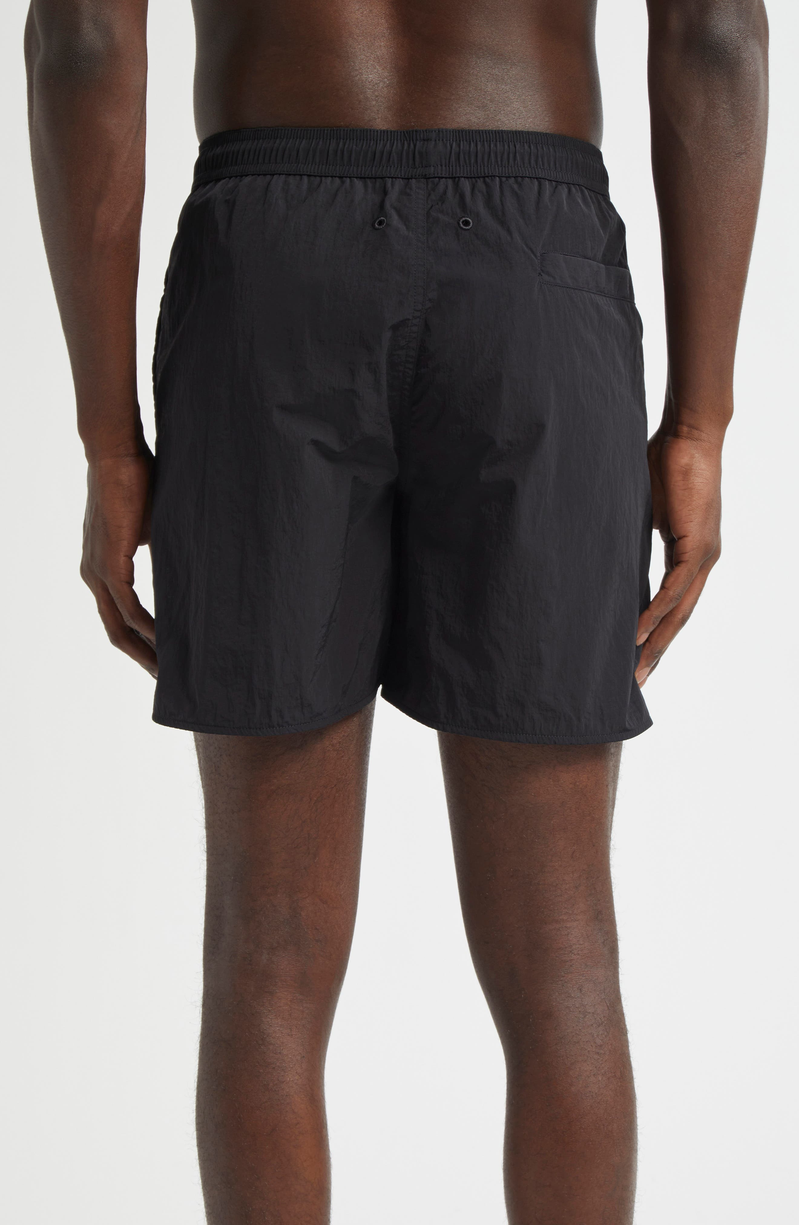 Moncler Crinkled Nylon Swim Trunks in Black at Nordstrom - 2