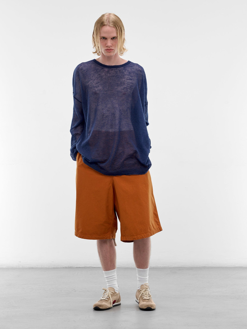 CASEY/CASEY Blue Mohair Voile Sheer Sweater outlook