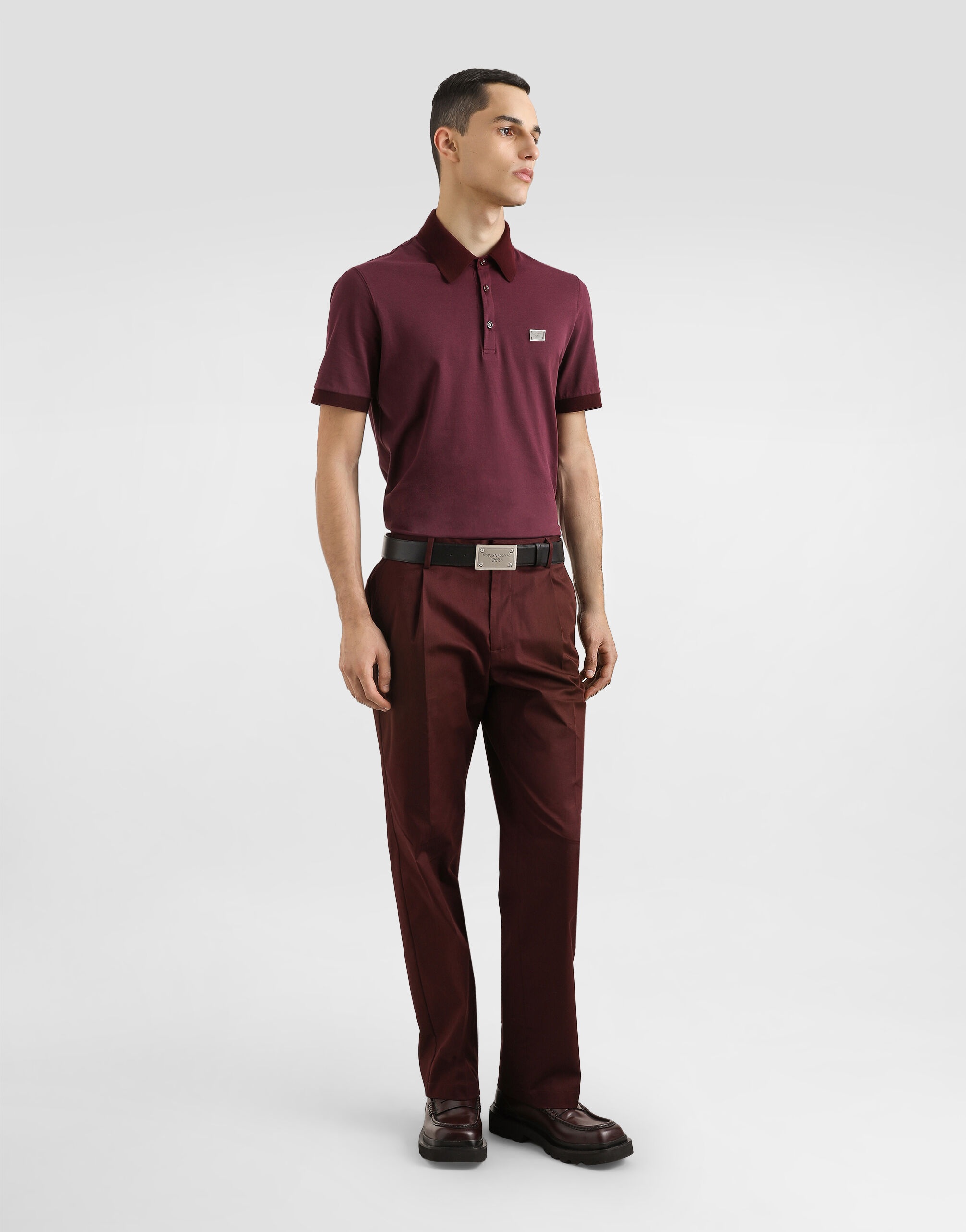 Cotton polo-shirt with logo tag - 2