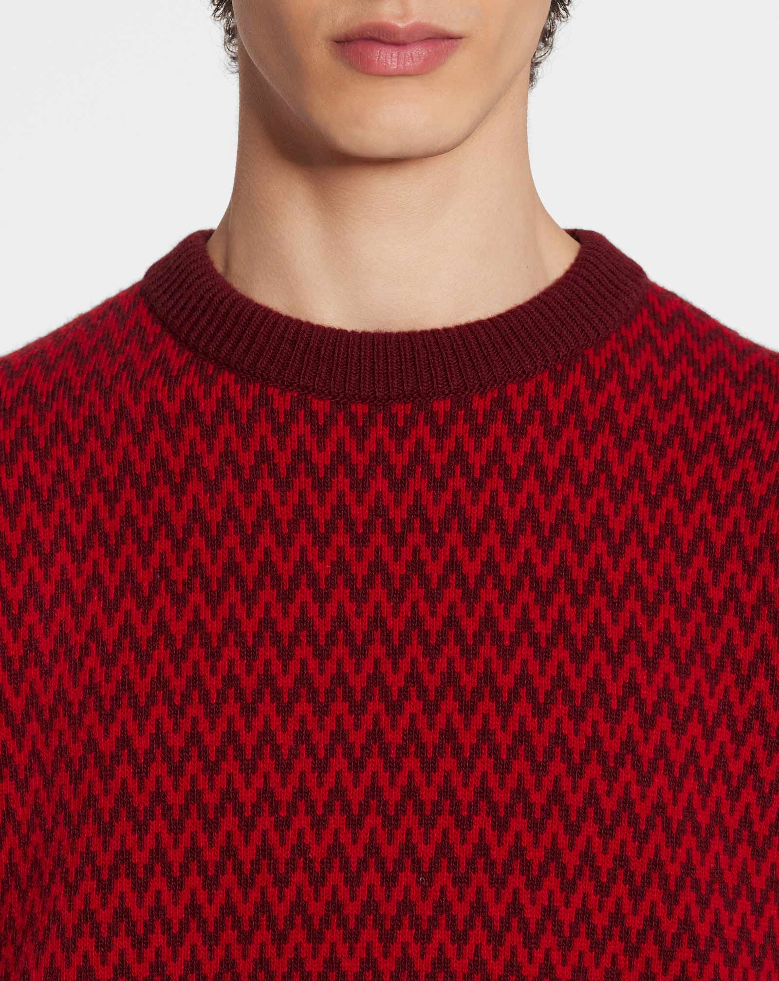 CURB HERRINGBONE CREWNECK SWEATER IN MERINO WOOL - 5