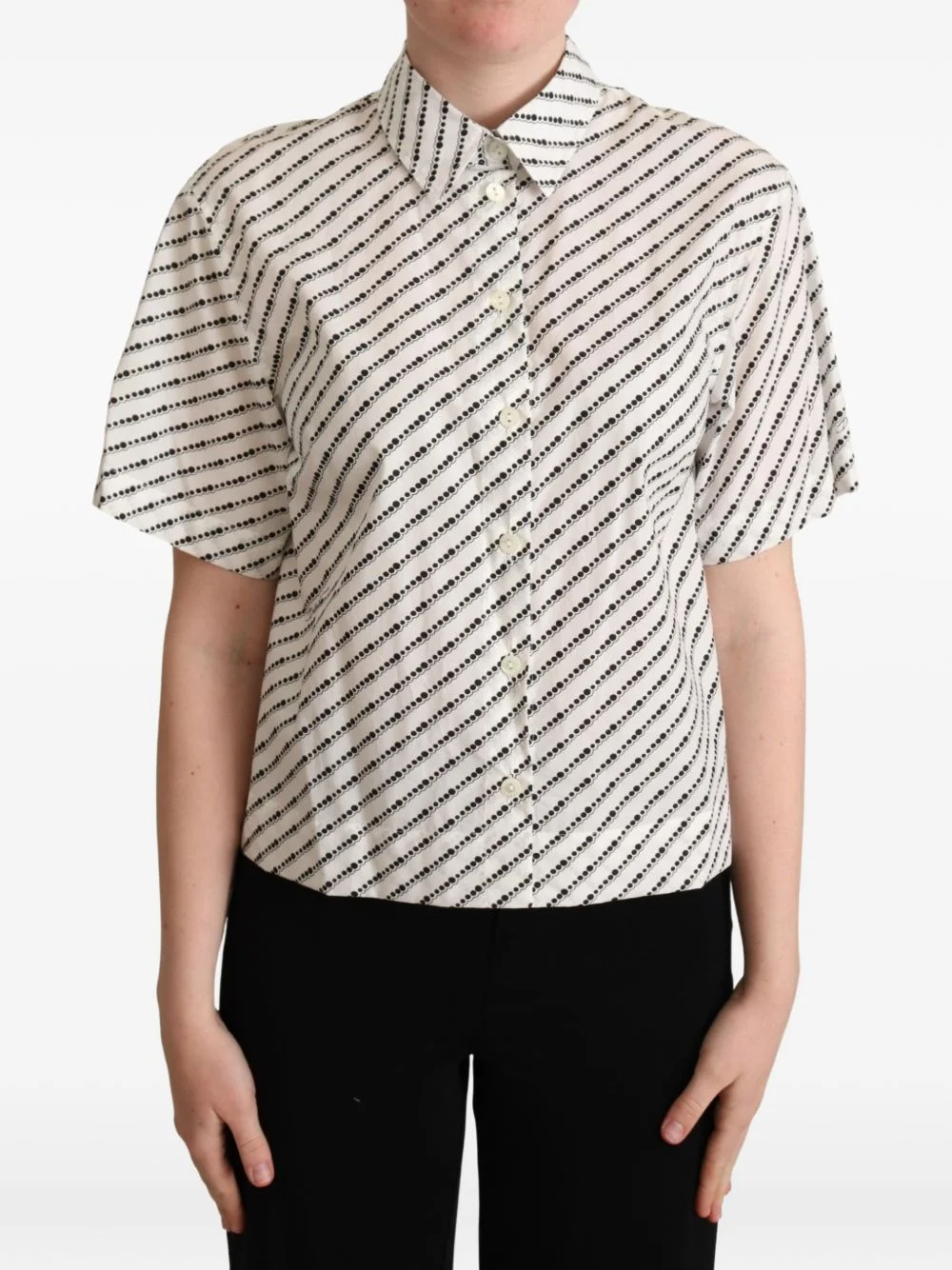 dotted-print short-sleeve shirt - 1