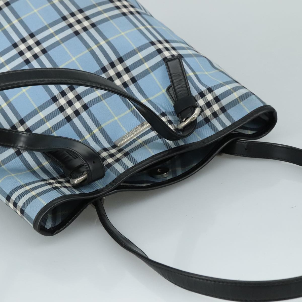 Burberry Blue Label Nova Check Tote Bag Nylon Blue - 6