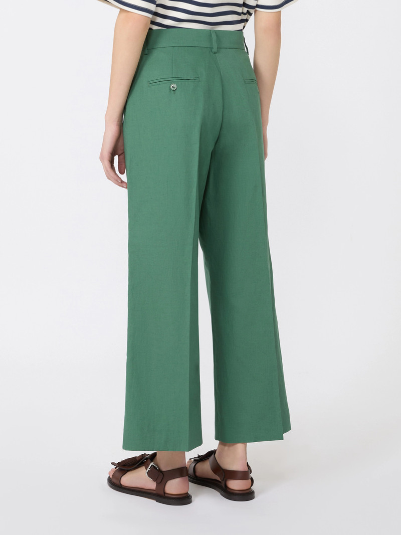 ZIRCONE Cotton and linen canvas trousers - GREEN 4