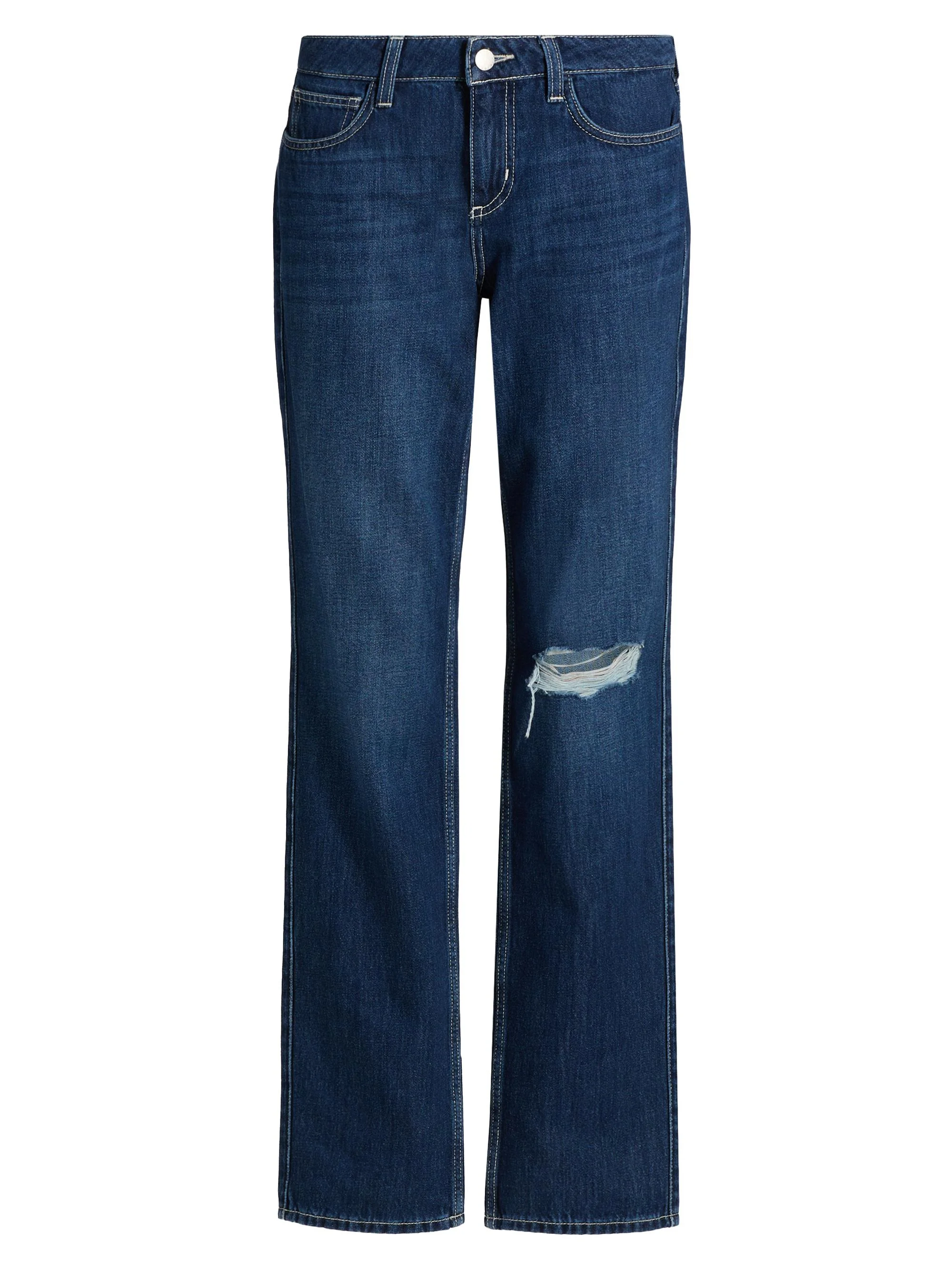 Women's Armida Denim Low-Rise Straight-Leg Jeans - Cheswick Destruct - 1