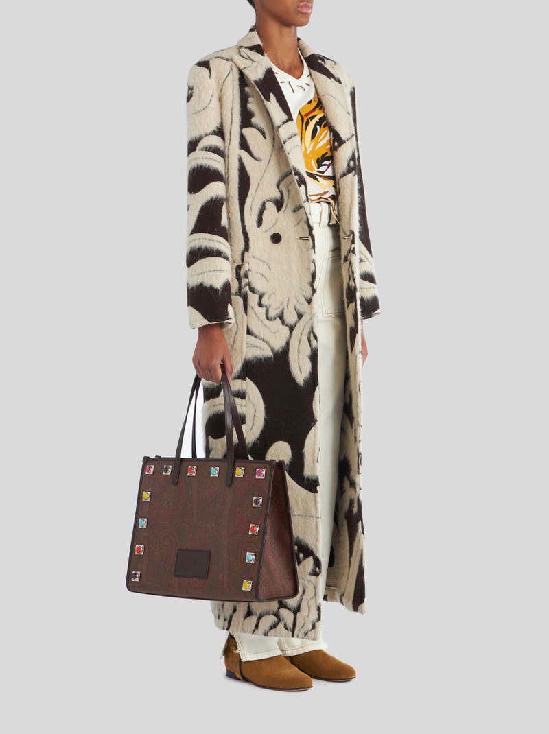 Etro MEDIUM PAISLEY SHOPPING BAG WITH MULTI-COLOURED STUDS outlook