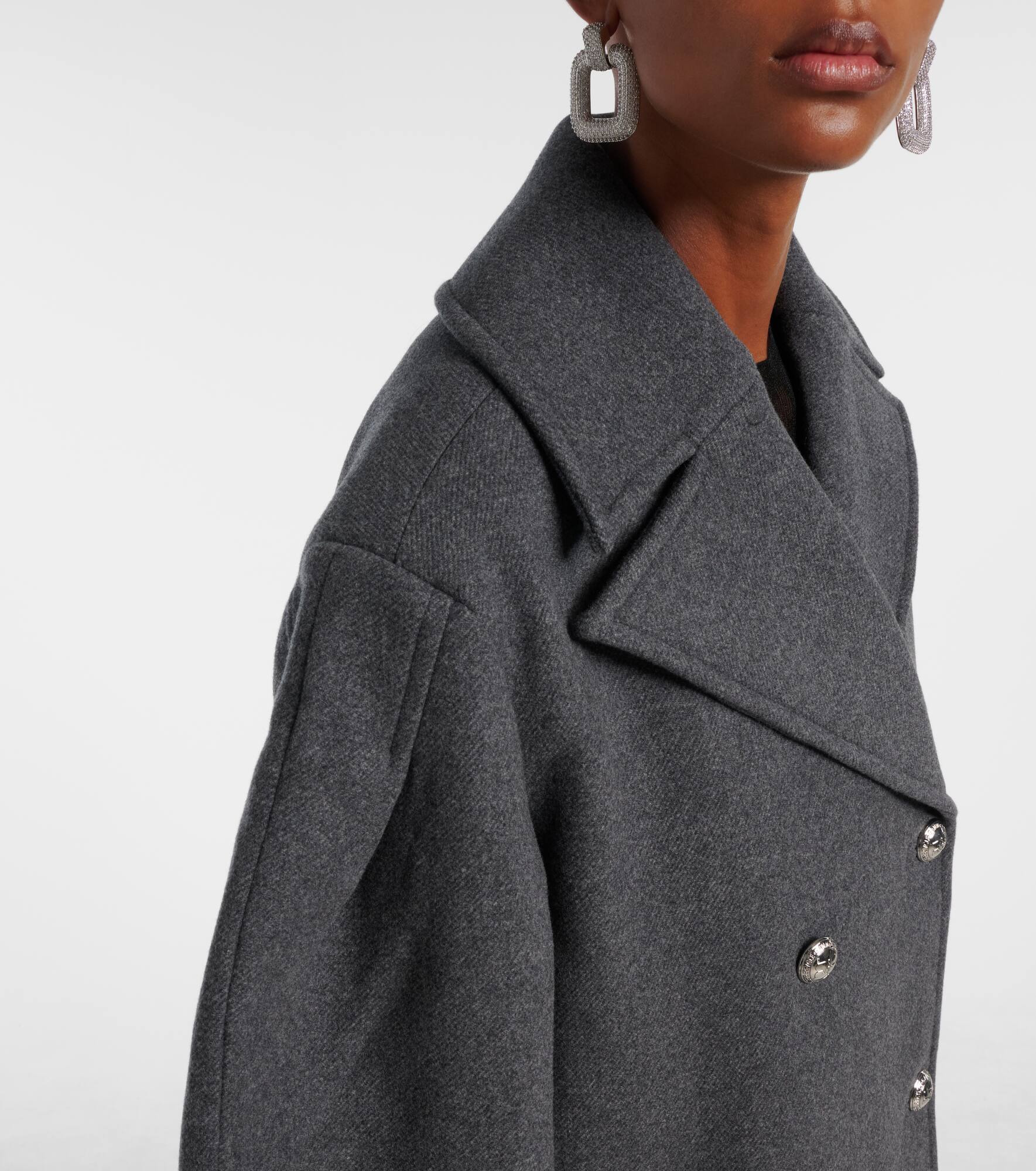 Oversized wool-blend peacoat - 4