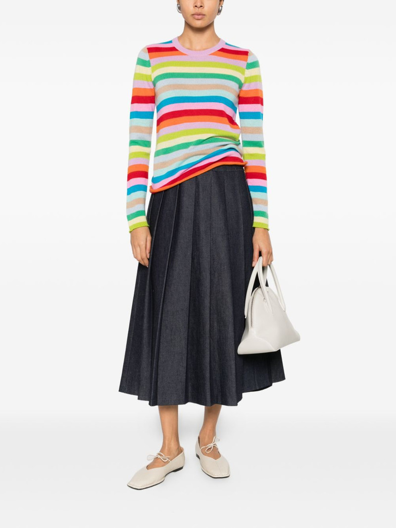 Allude striped-pattern crew-neck sweater outlook