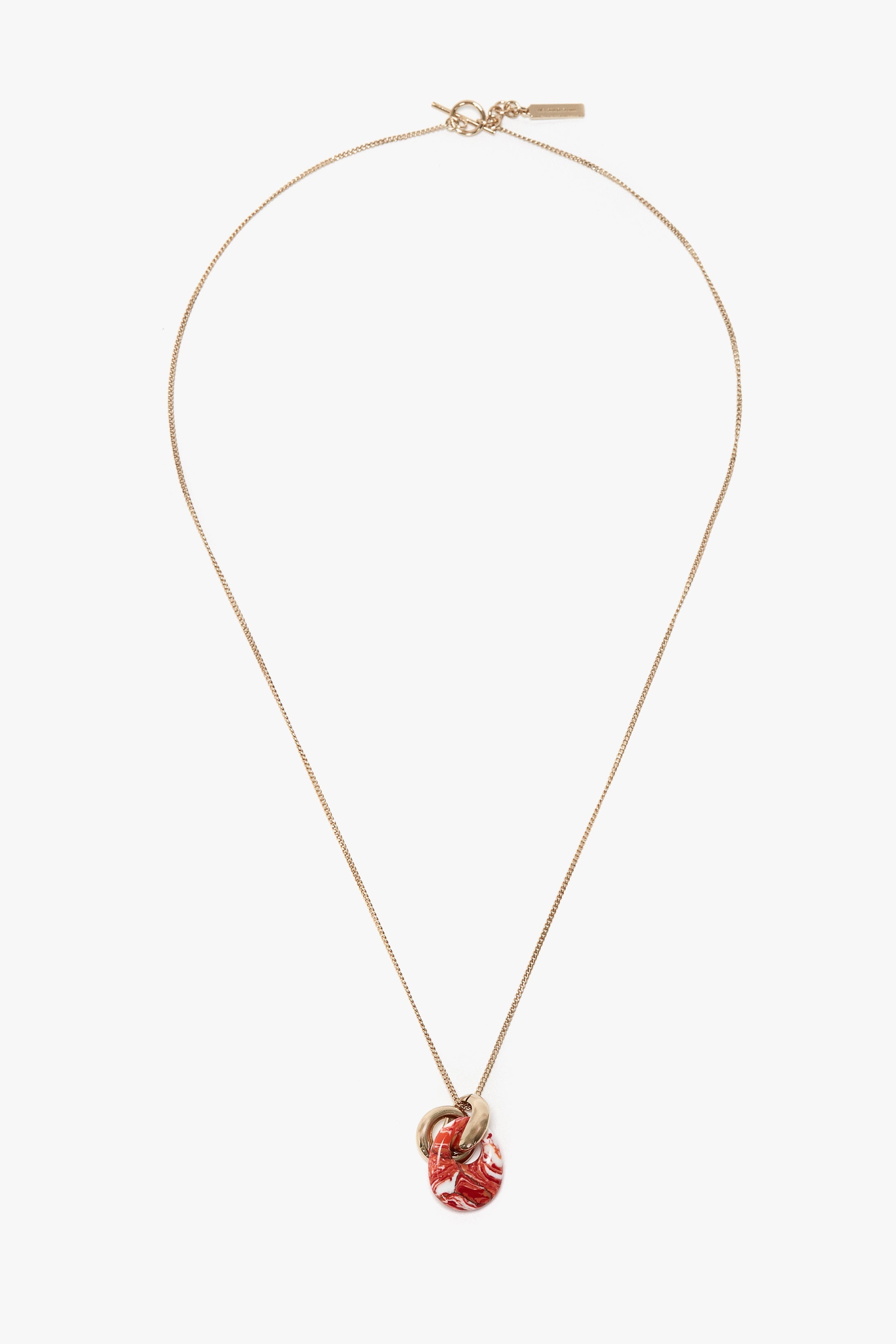 Exclusive Resin Pendant Necklace In Light Gold-Orange - 1