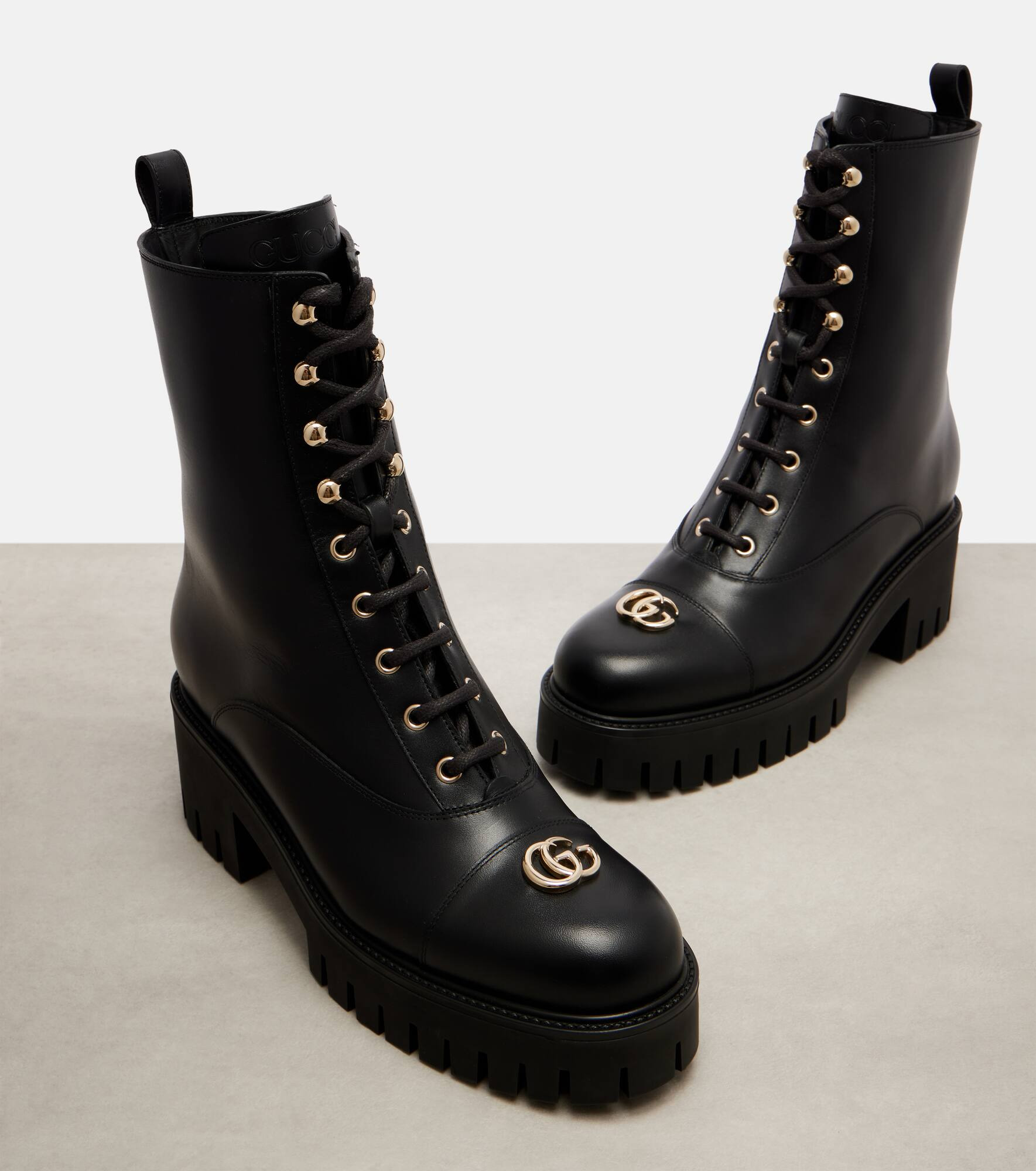 Double G leather combat boots - 5